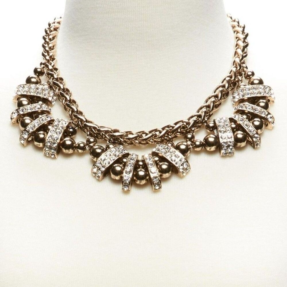 COPY - Banana Republic Crystal Brass Regency Necklace NWT